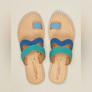 Laidback London Kai Lp Leather Sandal Aqua